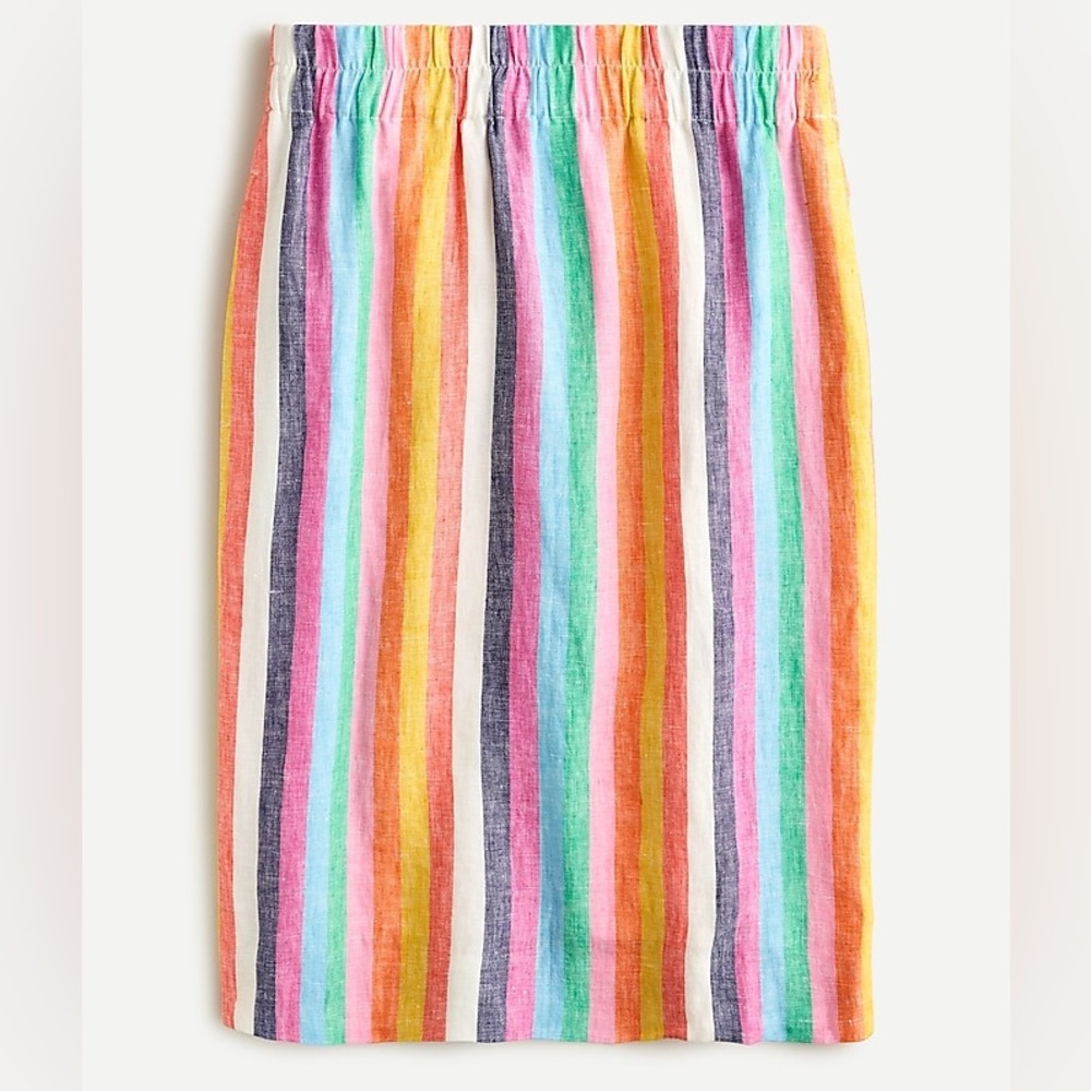 J Crew Striped Linen Skirt - Pull On - M